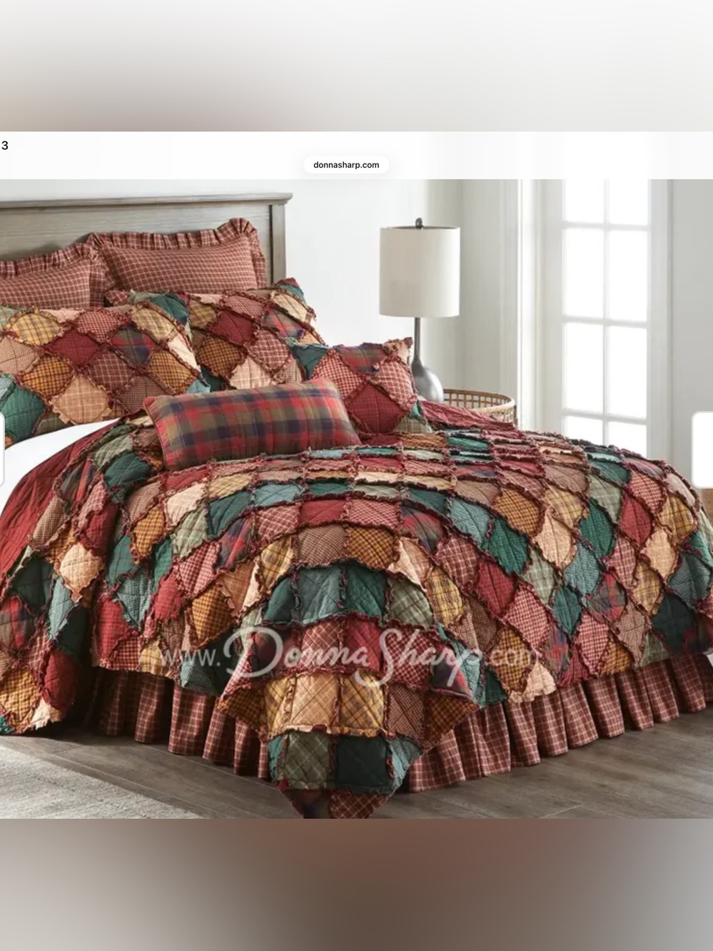 Donna Sharp King Campfire Ragged Quilt 3 pc Set